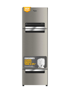 whirlpool 235 l frost free triple door refrigerator with zeolite technology microblock technology radiant steel fp 253d protton roy radiant steelz