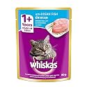 Whiskas Adult (+1 Year) Wet Cat Food, Ocean Fish, 80G Pouch, 1 Count (Pack of 7)
