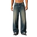 Whisker Green Baggy Jeans for Men Loose