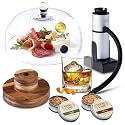 Whiskey Smoker Kit with Smoke Gun, Acacia Top and 8" Glass Dome for Food