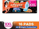 Whisper Choice Nights, 16 XXL Pads, with 4x Back Coverage^ Sanitary Pad