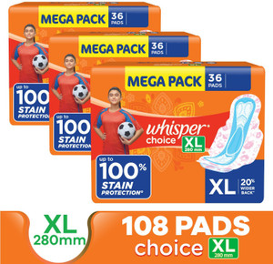 Whisper CHOICE XL UPTO 100 STAIN PROTECTION