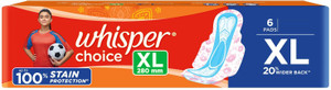 Whisper CHOICE XL UPTO 100 STAIN PROTECTION