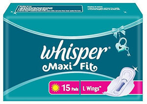 whisper maxi fit l wings sanitary pad pack of 15