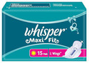 Whisper Maxi Fit L Wings Sanitary Pad (Pack of 15)