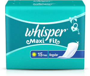 whisper maxi fit regular wings sanitary pad pack of 15