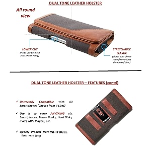 whitbull leather anti theft cellphone belt loop holster magnetic cover compatible with mobile 67 inch phone holder - brown