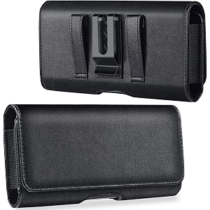 whitbull pu leather pouch cover holster belt clip case magnetic cover compatible with mobile 67 inch phone holder black