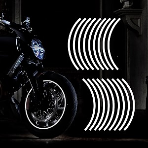 white 18pcs - 1634-1934 reflective wheel rim stripe decal for motorcycle wheels car cycling bike bicycle night reflective safety decoration stripe sticker compatible with m-ux