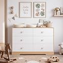 White Baby Dresser for Nursery Bedroom, 6 Drawer Organizer for Closet