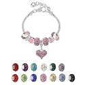 White Birch Fit Pandora Bracelets with Charms Set Teen Girls Gifts Ideas Adjustable 6.7-8.3 Inch Love Heart Jewelry with Gift Card