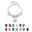 White Birch Fit Pandora Bracelets with Charms Set Teen Girls Gifts Ideas Adjustable 6.7-8.3 Inch Love Heart Jewelry with Gift Card