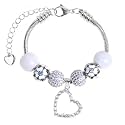 White Birch Charm Bracelet April Birthstone Birthday Gift 7.1 Inch 18cm