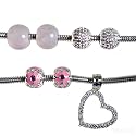 Fit Pandora Charms Birthstone Bracelets Heart Dangle Gemstone Bead