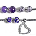 Fit Pandora Charms Birthstone Bracelets Heart Dangle Gemstone Bead