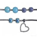 Fit Pandora Charm Bracelet with Charm Set for Daughter 6.7 inch DIY Jewelry Gifts