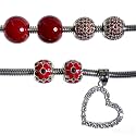Fit Pandora Charms Birthstone Bracelets Heart Dangle Gemstone Bead