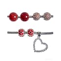 Fit Pandora Charms Birthstone Bracelets Heart Dangle Gemstone Bead