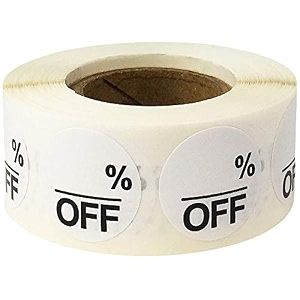 white blank percent off stickers for retail 075 inch 500 adhesive labels