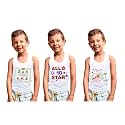 White Boys' Underwear Vests/Baniyan Cotton Regular fit for Toddlers
