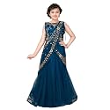 White Button Girls Diamond & Embroidery Lehenga Choli | Premium South Indian Half Saree Set