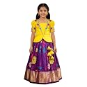 White Button Girls South Indian Pattu Pavadai
