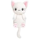 White Cat Microwavable 1.5 lbs Unscented Heating Pad for Women and Kids- Cute Soft Cozy Pillow Plush Heatable Warm Stuffed Animals - Kawaii Hot and Cold Plushie - White Cat Gifts for Girls and Women