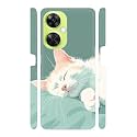 White Cat Sleeping Designer Printed Hard Back