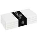 White Cloth Dinner Napkins, 17 Inch x 17 Inch, Set of 4, Soft, Absorbent, Washable &amp; Reusable Dining Napkins for Holiday, Thanksgiving, Wedding, Formal Events, Buffet, Christmas