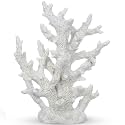 White Coral Decor – Faux Coral Reef Sculpture (9.5x7.5x3.5in) – Coastal Coffee Table Decoration - Nautical Shelf and Beach Home Decor