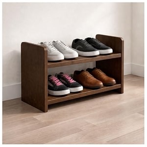 flux elegance two-tier shoe rack storage solution for footwear multipurpose rack storage organiser 2 tier particle board with a laminate finish size 50x20x315 cm brown do it yourself diy