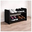Black Elegance Two-Tier Shoe Rack Storage Solution for Footwear Multipurpose Rack Storage Organiser 2 Tier, Particle Board with a Laminate Finish size (50x20x31.5) cm (Black) [DO IT YOURSELF (DIY)]