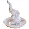 White Elephant Gifts for Women, Elephant Ring Holder for Jewelry