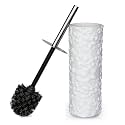 White Floral Design Resin Toilet Bowl Holder