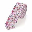 White Floral Mens Tie Botanical Romantic Printed Floral Men's Necktie Ties for Mens Daily Wedding Party Business