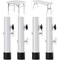 White Folding Table Leg Extender,Heavy Duty Folding Table Leg Extensions,2 Levels/Heights Adjustable Risers 3.6in | 5.2in -All for Treating Your Back Pain