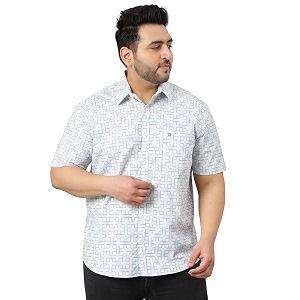 White Grey Connecting Checks Half Sleeve Shirt