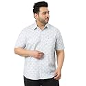 White Grey Connecting Checks Half Sleeve Shirt