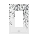 White/Grey Sage Eucalyptus Leaves 1 Gang Outlet Decorator Light Switch Wall Plate Cover Faceplate Decorative Switchplate Rocker/GFCI Outlet Cover