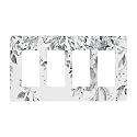 White/Grey Sage Eucalyptus Leaves 4 Gang Quad Rocker/GFCI/Decorator Light Switch Cover Plate Decorative Electric Quadruple Faceplate Switchplate Screwless
