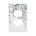 White/Grey Sage Eucalyptus Leaves Decorative 1 Gang Receptacle Outlet Cover Electrical Duplex Wall Plate Single Duplex Wall Plate Light Switch Cover