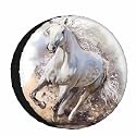 The White Horse Gallops Spare Tire Cover Running Hard Wheel Covers for RV Tires Camper Tire Case Protectors for Trailer Rv SUV Truck Travel Trailer 15 in