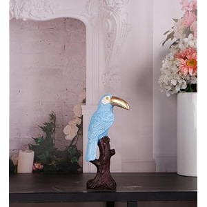 the white ink decor claude premium bird figurine in serene soft blue showpeice