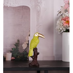 the white ink decor light green with gold beak bird showpiece a serene avian accent showpeice