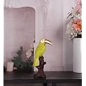 THE WHITE INK DECOR Light Green with Gold Beak Bird Showpiece A Serene Avian Accent showpeice