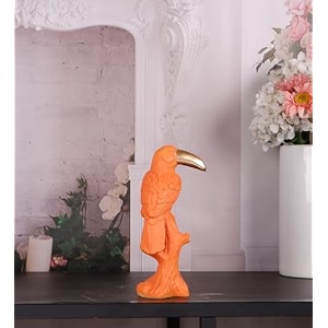 the white ink decor orange and gold beak bird showpiece a radiant avian accent showpeice
