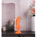 THE WHITE INK DECOR Orange and Gold Beak Bird Showpiece A Radiant Avian Accent showpeice