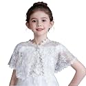 White Lace Cape Floral Bolero Cardigan Shrug Cover Up Jacket for Girls Kids Toddler Child