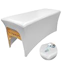 White Lash Bed Cover Wipeable PU Leather Massage Table Cover Waterproof, Ultra-Durable Massage Bed Cover Wrinkle-Resistant Silky Spa Bed Cover Reusable Wax Bed Cover for Esthetician(6FT)
