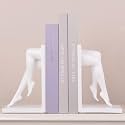 White Legs Sculpture Bookends for Shelves, Modern Book Ends Decorative